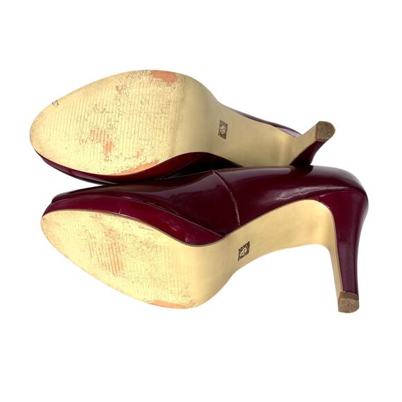 Anne Klein iflex Heels Womens Sz 9.5 Candy Apple Red Patent Leather Platform - Picture 9 of 10